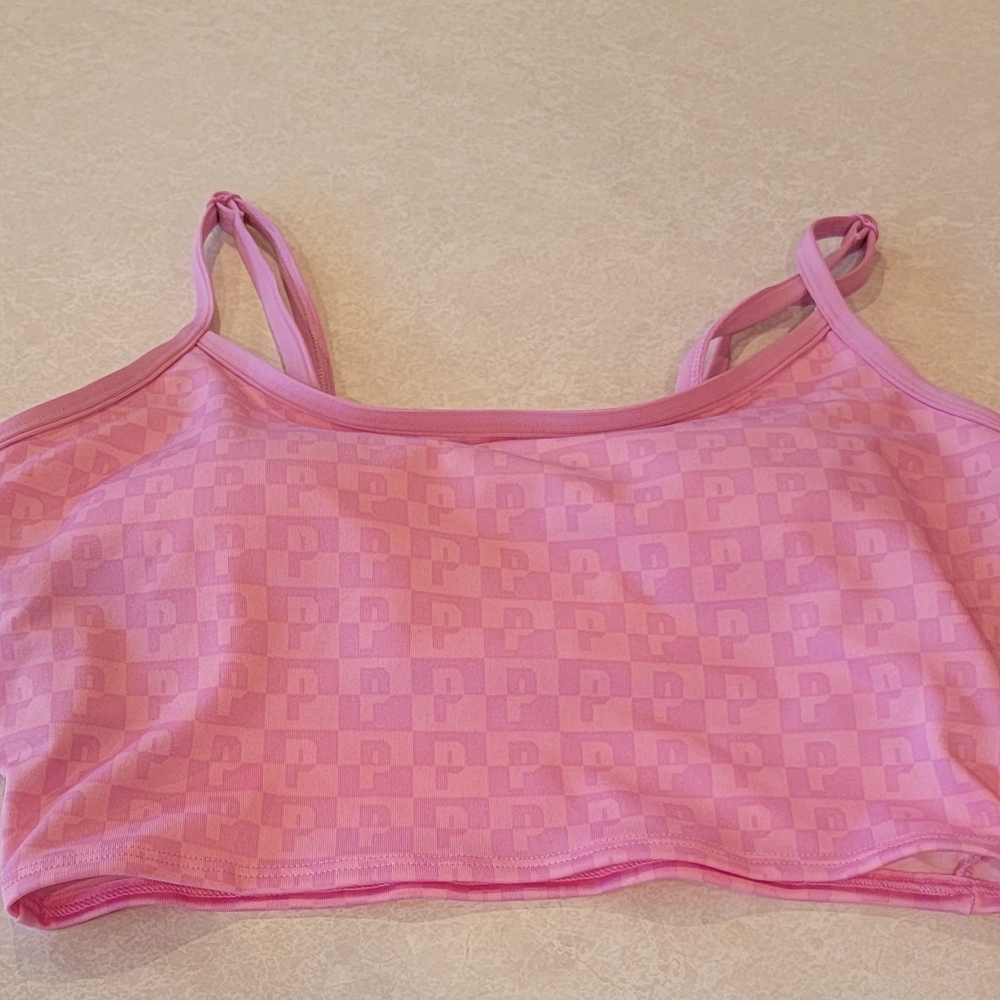 PINK Brans, Pink Patterned Crop Top